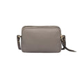 Load image into Gallery viewer, New  Argilla Grey Vitello Phenix Leather Double Zip Crossbody Bag 1BH079
