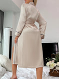 Load image into Gallery viewer, Solid Satin Night Robe Elegant Long Sleeve V Neck Pajamas with Belt Sexy Women Sleepwear
