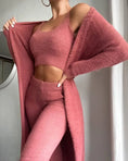 Load image into Gallery viewer, Fall Winter Fashion Women Sweater Pajamas Set Cozy Lounge Wear Fuzzy Fleece Sleepwear with Robe 3 Pieces Lounge Wear Sets
