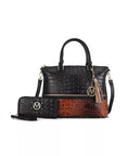 Load image into Gallery viewer, Autumn Crocodile Skin Tote Bag with Wallet by Mia K.
