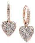 Load image into Gallery viewer, Pavé Heart Drop Earrings, Created for Macy'S
