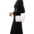 Load image into Gallery viewer, New  Vitello Phenix White Leather Double Zip Camera Crossbody 1BH079
