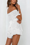 Load image into Gallery viewer, Women Boho Romper off Shoulder Ruffle Chiffon Shorts Jumpsuit Playsuit
