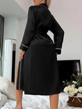 Load image into Gallery viewer, Solid Satin Night Robe Elegant Long Sleeve V Neck Pajamas with Belt Sexy Women Sleepwear
