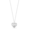 Load image into Gallery viewer, 925 Sterling Silver Rose-Gold Plated Mother of Pearl CZ Pave Heart Pendant Necklace for Women and Teen Girls 18" Inch
