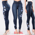 Load image into Gallery viewer, Embroidered 2022 High Waist Jeans Jeans Women'S Trousers Pencil Pants Models Feet Pants Women'S New Jeans
