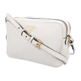 Load image into Gallery viewer, New  Vitello Phenix White Leather Double Zip Camera Crossbody 1BH079
