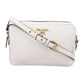 Load image into Gallery viewer, New  Vitello Phenix White Leather Double Zip Camera Crossbody 1BH079
