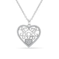 Load image into Gallery viewer, 925 Sterling Silver Rose-Gold Plated Mother of Pearl CZ Pave Heart Pendant Necklace for Women and Teen Girls 18" Inch
