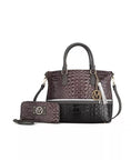 Load image into Gallery viewer, Autumn Crocodile Skin Tote Bag with Wallet by Mia K.
