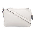 Load image into Gallery viewer, New  Vitello Phenix White Leather Double Zip Camera Crossbody 1BH079
