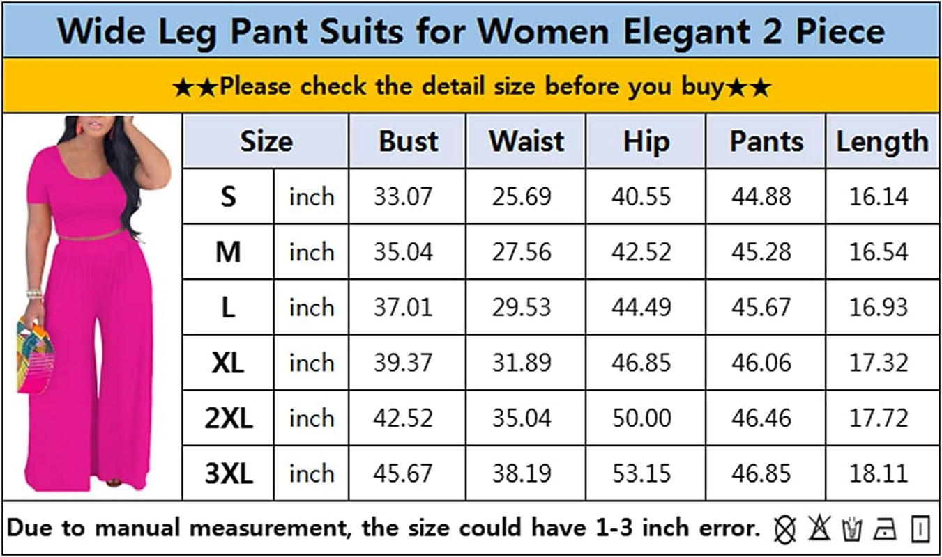 2 Piece Wide Leg Outfits for Women Short Sleeve Stripe Crop Top Wide Leg Palazzo Pants Outfits