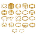 Load image into Gallery viewer, 22PCS Knuckle Rings Stackable Rings Gold Wave Joint Finger for Women
