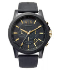 Load image into Gallery viewer, Men'S Chronograph Black Silicone Strap Watch 45Mm Gift Set
