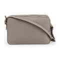 Load image into Gallery viewer, New  Argilla Grey Vitello Phenix Leather Double Zip Crossbody Bag 1BH079
