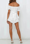 Load image into Gallery viewer, Women Boho Romper off Shoulder Ruffle Chiffon Shorts Jumpsuit Playsuit
