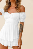 Load image into Gallery viewer, Women Boho Romper off Shoulder Ruffle Chiffon Shorts Jumpsuit Playsuit
