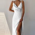 Load image into Gallery viewer, V-Neck Slip Dress Low Cut Printed Slit Dress
