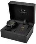 Load image into Gallery viewer, Men'S Chronograph Black Silicone Strap Watch 45Mm Gift Set
